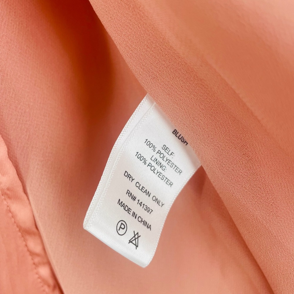 Blush Satin Midi Dress in Rose Blush with Balloon Sleeves - Picture 13 of 16